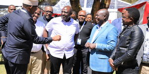 From left: Defence CS Aden Duale, President William Ruto, Deputy President Rigathi Gachagua and Sports CS Ababu Namwamba in a retreat on January 6, 2023.