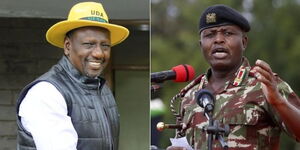 Deputy President William Ruto (left) and Rift Valley Regional Commissioner George Natembeya (right) in a collage dated Monday, December 20, 2021