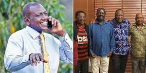 A collage of President-elect William Ruto and Siaya Senator James Orengo, former Prime Minister Raila Odinga, and President Uhuru Kenyatta