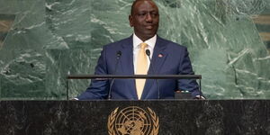 President William Ruto makes his speech during the 77th session of the UN General Assembly in New York, US on September 21, 2022.