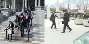 A collage image of Deputy President William Ruto and his delegation at White House, Washington DC on Friday, March 4.
