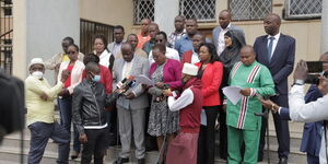 Deputy President William Ruto allies during a press briefing in parliament on Friday, July 23. 