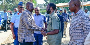 President William Ruto meeting with Kisumu Governor Anyang' Nyong'o on January 14, 2022 in Kisumu