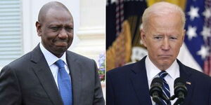 Deputy President William Ruto and President of the United States Joe Biden (R)