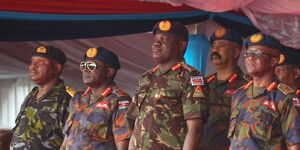 President William Ruto during the ceremony for the KDF heading to DRC