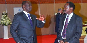 President William Ruto and Wiper Leader Kalonzo Musyoka during a past event