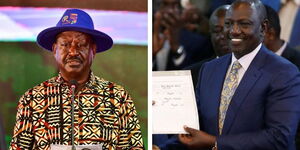 Azimio leader Raila Odinga (Left) and President-elect, William Ruto (Right)