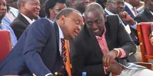 Former President Uhuru Kenyatta and his successor, William Ruto at a church event in October 2020.