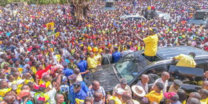Deputy President William Ruto addressing Residents in Tharaka Nithi county on Saturday July 2, 2022
