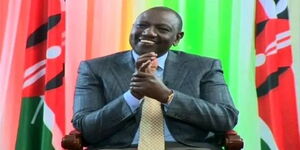 President William Ruto laughing during an engagement with journalists on Wednesday January 4, 2022.