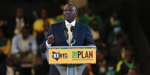 Deputy President William Ruto at Kasarani Stadium during the launch of Kenya Kwanza manifesto on Thursday June 30,2022