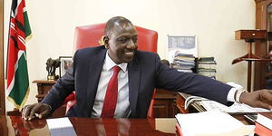 Deputy President WIlliam Ruto at his Karen residence's office in Nairobi