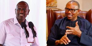 Photo collage of President William Ruto and Nigerian politician Peter Obi