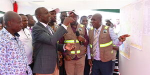 President William Ruto and Deputy President Rigathi Gachagua at a road launching event in Nyandarua County on May 20, 2023.