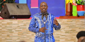 President William Ruto during a church service in Kisauni, Mombasa on January 1, 2023
