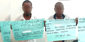 SGR vandalism suspects arrested n Mtito Andei on Saturday, November 27, 2021 