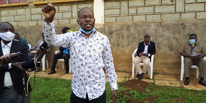 Saboti MP Caleb Amisi addressing Boda Boda on Monday, August 17, 2020.