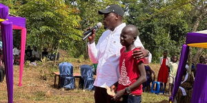 Nairobi County Governor Johnson Sakaja and Carlos Baraza at Murumba Village, Marachi Central, Butula in Busia County on January 21, 2023 