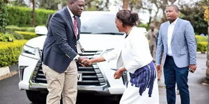 Nairobi Governor Johnson Sakaja arrives at a past event in his Lexus LX570