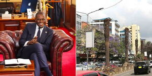 Nairobi Governor Johnson Sakaja and trees pruned in Nairobi