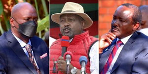 From Left: A collage image of Baringo Senator Gideon Moi,  KANU Secretary General Nick Salat and Wiper party leader Kalonzo Musyoka.