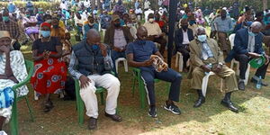 Alego Usonga MP sam Atandi during the funeral of  Luanda MP Chris Omulele's mother, Sofia Monyo on June 20, 2020.