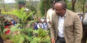 Ex-Tharaka Nithii Governor Samwuel Ragwa During  A Tree Planting Event : FILE