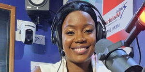 Sanaipei Tande in an interview at Radio Maisha on November 12, 2021