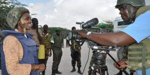 Sarah Kimani (left) and Johnson Barasa in Mogadishu, Somalia, on October 2, 2010.