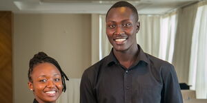 Savanna Circuit Tech company founders Percy Lemtukei (right) and Emmastella Gakuo (left).