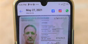 Scanned photo of Alien ID belonging to German Krabbe Dieter Gunther