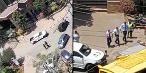 Scenes from a bank heist in Nairobi West on Tuesday, October 11, 2022.
