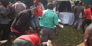 Residents breached security and made away with food meant for guests at Deputy Governor James Gesami's home in Nyamira on August 17 2021