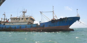 File Photo of A Vessel in the Indian Ocean at the Coast