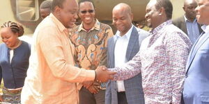 Senator Charles Kibiru welcoming President Uhuru Kenyatta in Mwea, Kirinyaga County on February 2, 2020.