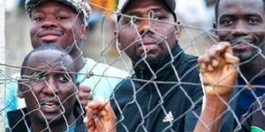 Senate Majority Leader Kipchumba Murkomen watching across the fence.