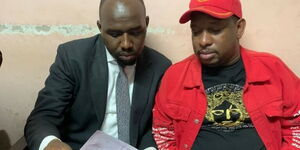 Senate Majority leader Kipchumba Murkomen and Nairobi Governor Mike Sonko after he was released from jail on on Wednesday, December 11, 2020.