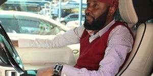 Media personality Shaffie Weru in his car