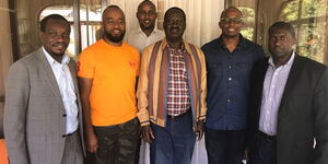 ODM Lawmakers led by party leader Raila Odinga (centre) during a consultative meeting on October 7, 2017.