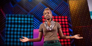 Mental health advocate, Sitawa Wafula delivers her speech at the TED talks in May 2017. 