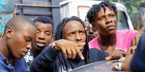 Kisii-based rapper Smallz Lethal (centre) in his viral song I'm Offended, released in April 2020