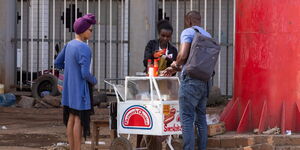 File image of a mobile sausage vendor in Nairobi