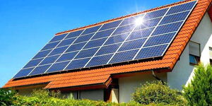 File photo of solar panels installed on top of house 