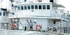 Some of the foreigners stranded on a ship in Mombasa