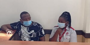 Mike Sonko in a court session on Thursday, March 4 accompanied by a medical officer