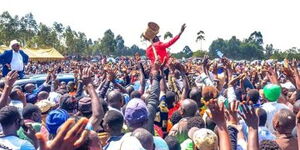 South Mugirango MP Sylvanus Osoro addressing his constituents on Friday, October 23, 2020.