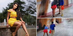 A photo collage of Starlet Wahu and CCTV footage showing her final moments before her demise inside a lodging in South B, Nairobi.