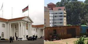 Photo collage between State House Nairobi and Sego slum