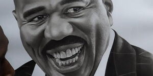 A drawing of Steve Harvey by Kenyan artist Collins Omondi.
