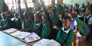 Students during a lesson at Kibra Primary School.